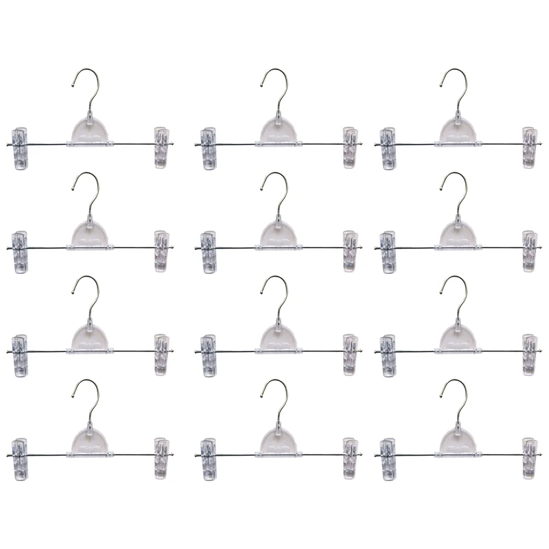 چوب لباسی مدل دو گیره کریستال بسته 12 عددی