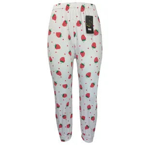 شلوار راحتی  زنانه مدل Strawberry رنگ سفید 