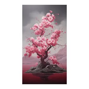 فرش پارچه‌ای مدل فرشینه طرح شکوفه گیلاس کد AR3059176