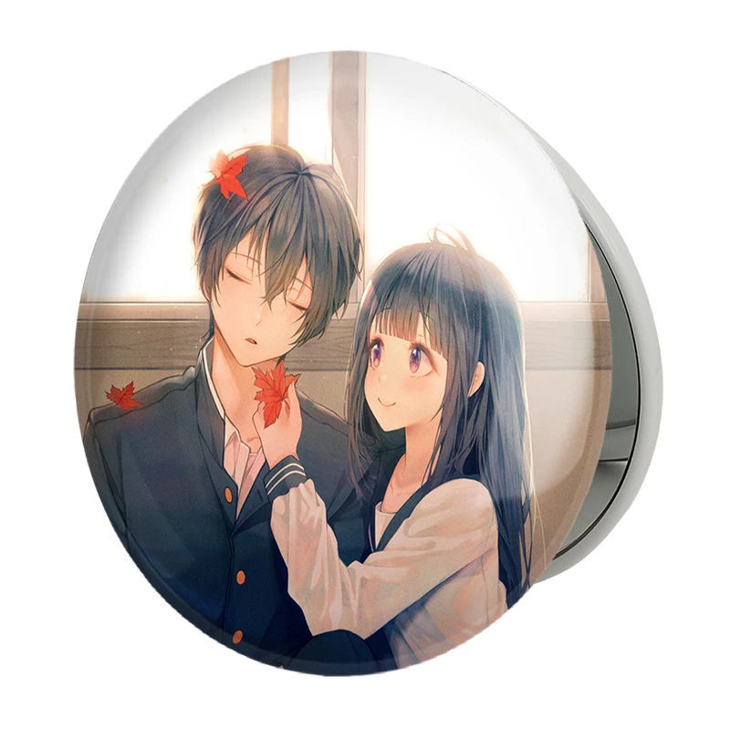 آینه جیبی خندالو طرح چیتاندا و اورکی انیمه هیوکا Hyouka مدل تاشو کد 17072 