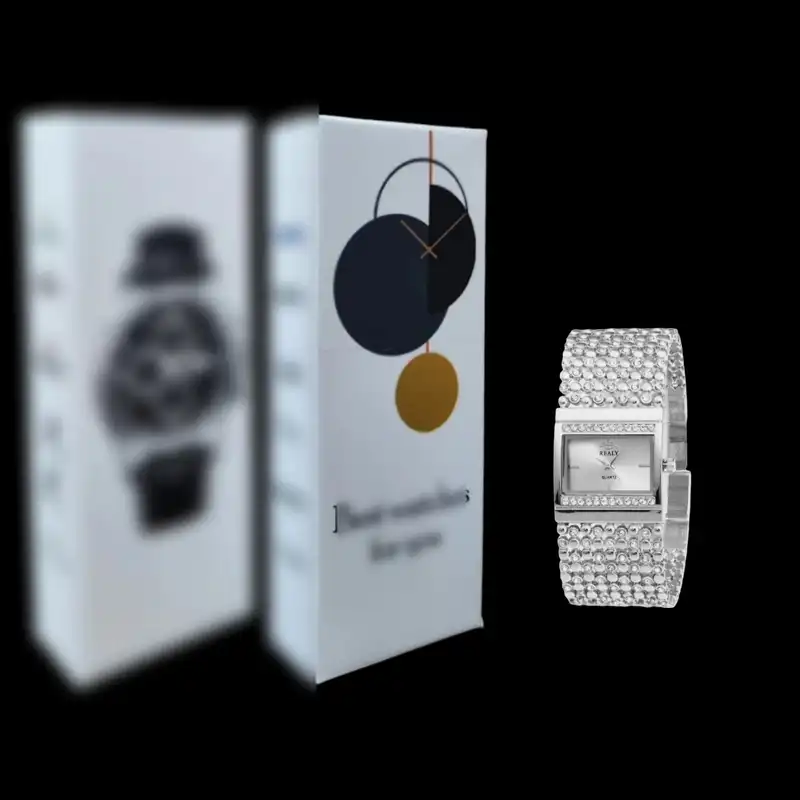 ساعت مچی عقربه ای زنانه ریِلی مدل دستبندی بند پهن نگین دار کد 2