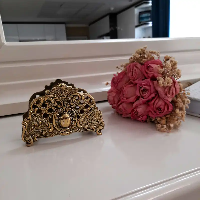 جا دستمالی برنزی مدل نگین