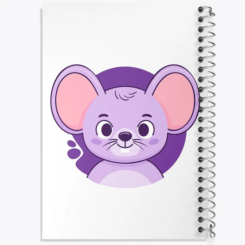 دفتر ژورنال نویسی 50 برگ خندالو مدل نقطه ای طرح موش حیوانات بامزه کد 37150