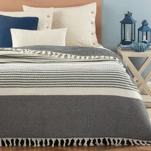   روتختی مادام کوکو مدل Denney Ekru Indigo تک نفره سایز 220×160 سانتی متر