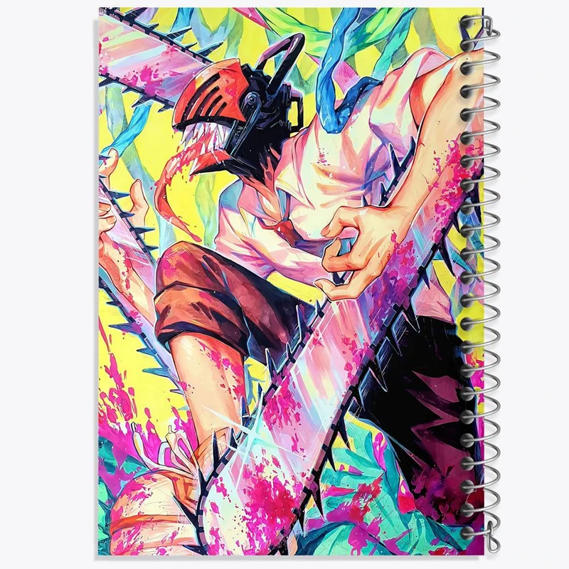 دفتر نقاشی 50 برگ خندالو مدل دنجی انیمه مرد اره ای Chainsaw Man کد 17886