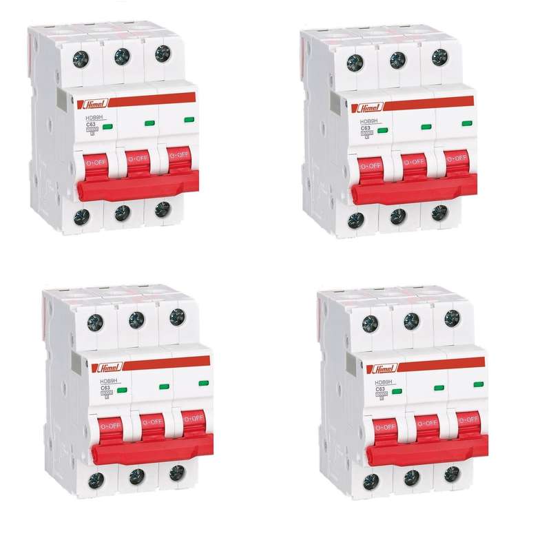 فیوز منیاتوری هیمل سه فاز 50 آمپر نوع 10K-C کد HDB9H633C50 بسته 4 عددی