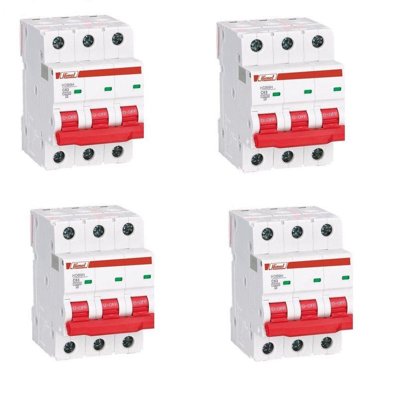 فیوز منیاتوری هیمل سه فاز 50 آمپر نوع 10K-C کد HDB9H633C50 بسته 4 عددی