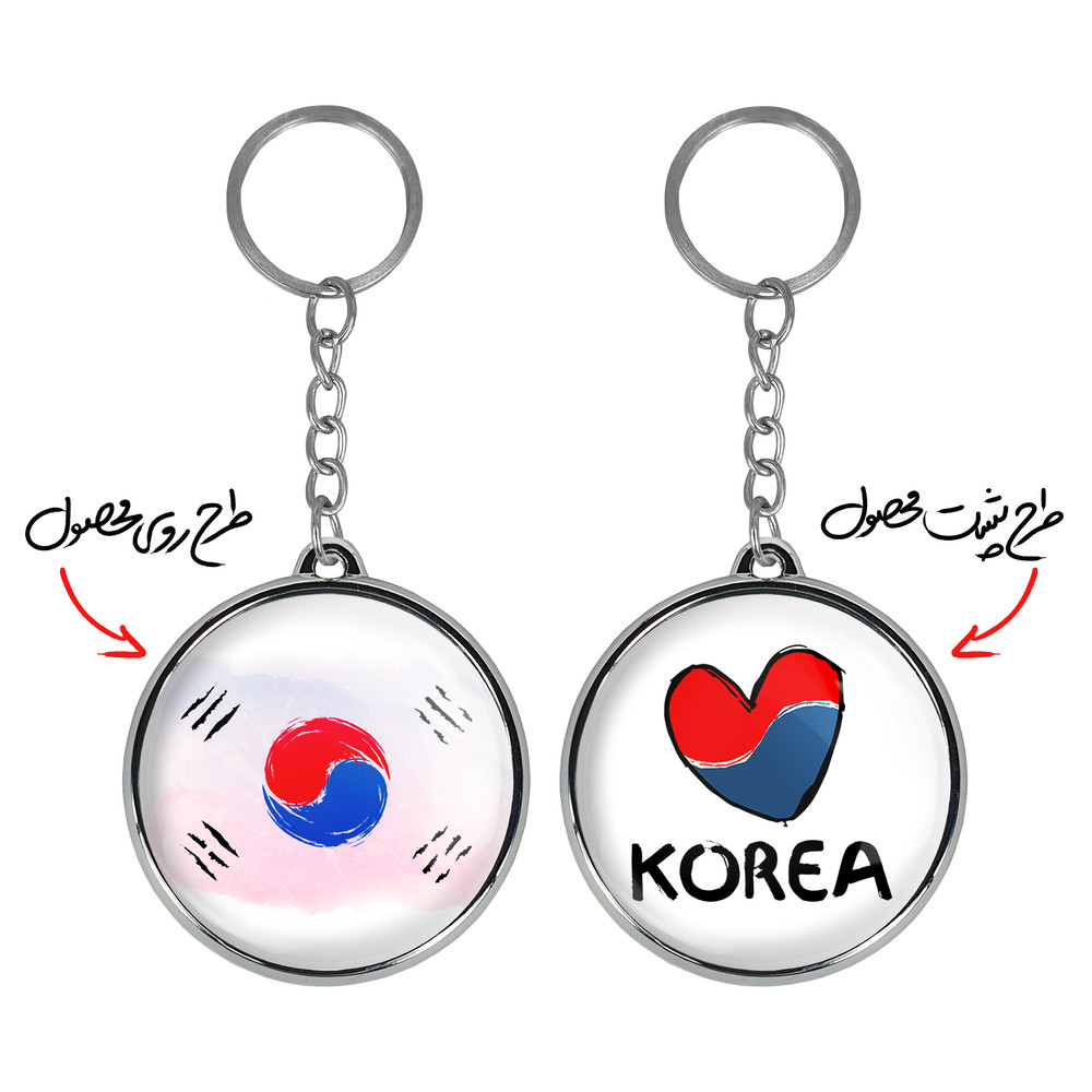 جاکلیدی خندالو طرح پرچم کره جنوبی مدل دوطرفه کد 2055020559