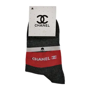 جوراب مدل نیم ساق رنگ طوسی تیره