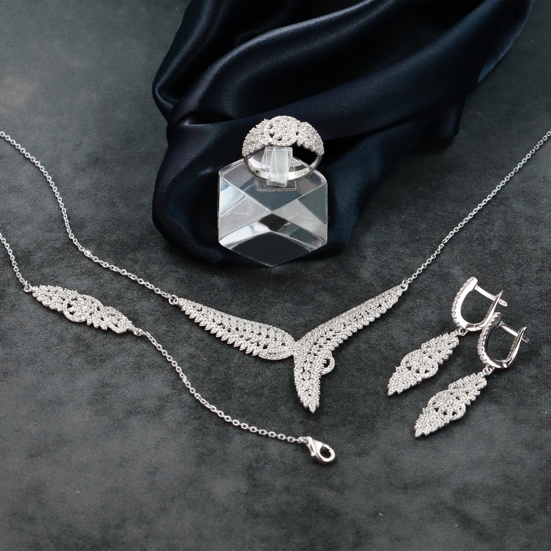 سرویس نقره زنانه جی تی ای مدل زنجیری