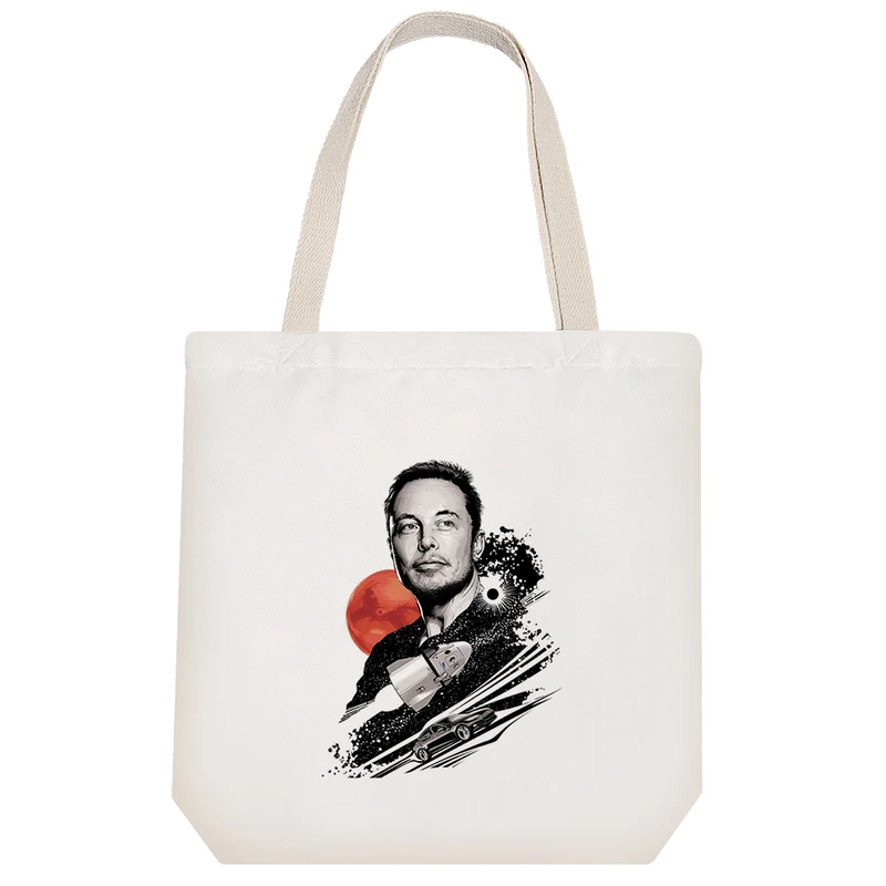 ساک خرید پارچه ای خندالو طرح ایلان ماسک مدل توت بگ کد 833