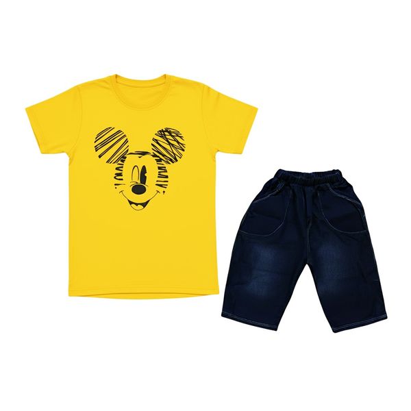 ست تی‌شرت آستین کوتاه و شلوارک پسرانه مدل Mickey Mouse