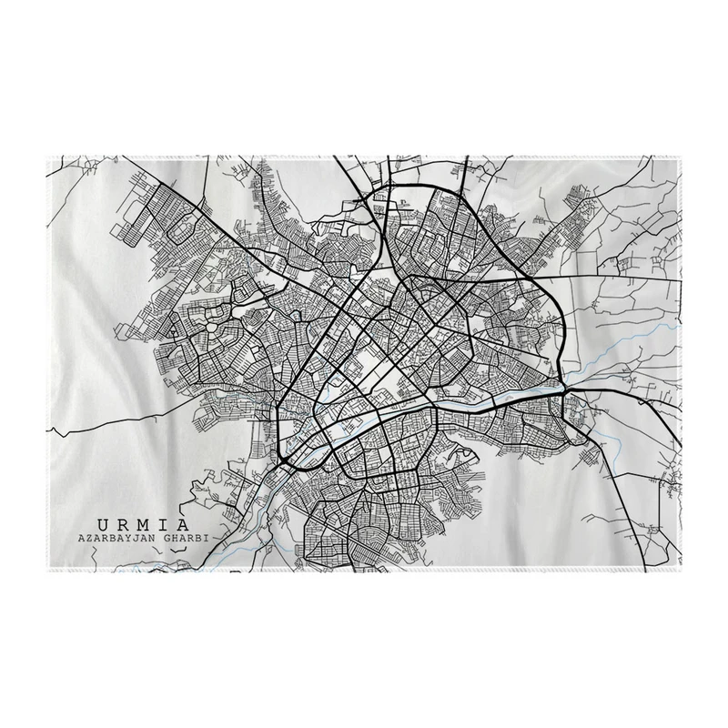 کاغذ کادو ترمه طراحان ایده مدل نقشه شهر ارومیه کد map0501 سایز 57x37 سانتی متر