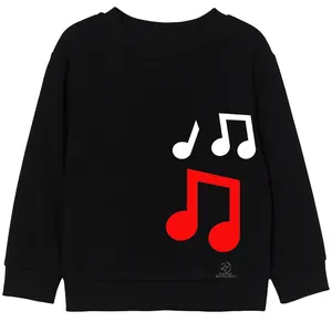 سویشرت دخترانه 27 مدل نت موسیقی کد H10 مشکی 