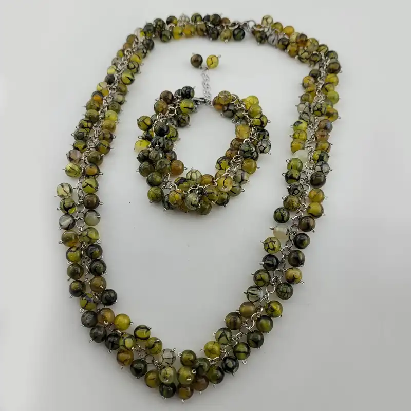 نیم ست زنانه مدل سنگ عقیق دراگون کد 215