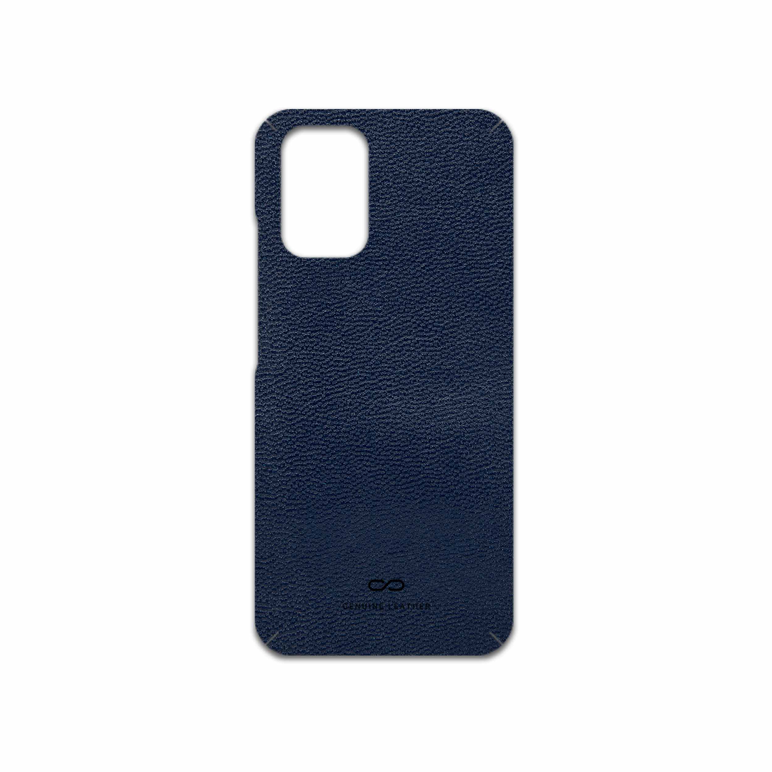 برچسب پوششی ماهوت مدل Deep-Blue-Leather مناسب برای گوشی موبایل شیائومی Redmi Note 10s