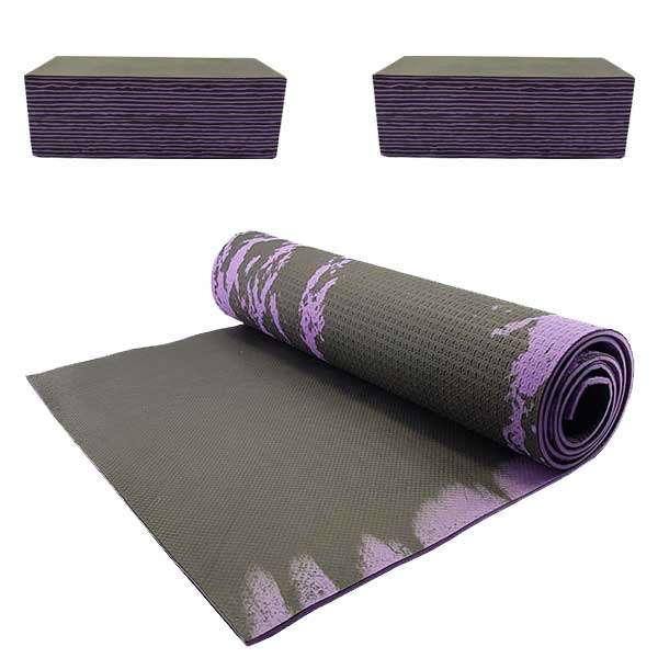 آجر یوگا کد 05 مجموعه 2 عددی به همراه زیرانداز یوگا