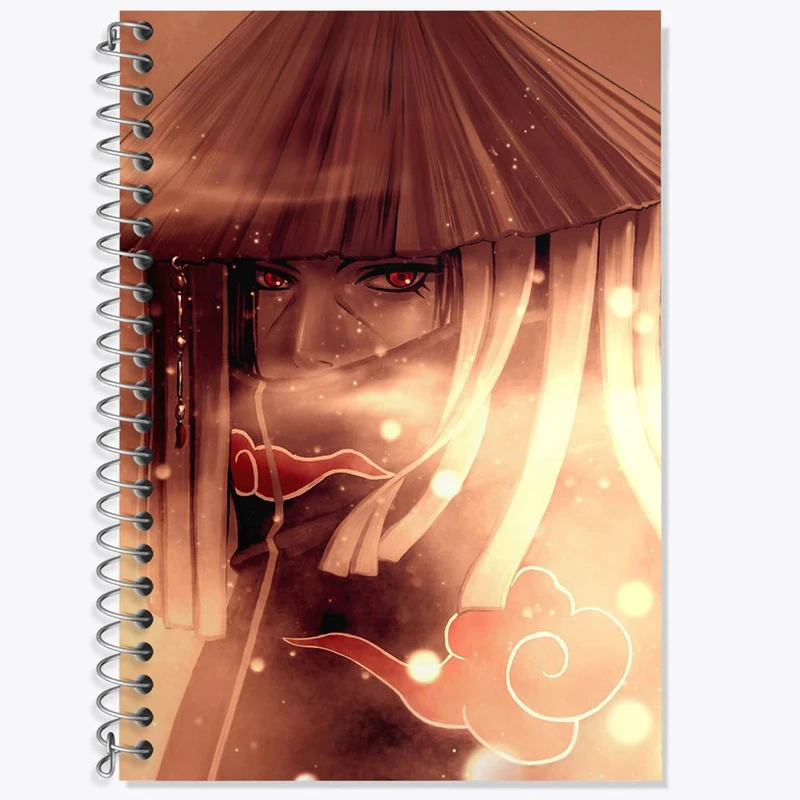 دفتر زبان 50 برگ خندالو مدل سه خط طرح اوچیها ایتاچی انیمه ناروتو Naruto کد 11230