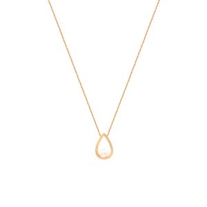 گردنبند طلا 18 عیار زنانه الی گالری مدل اشک ساده و مروارید