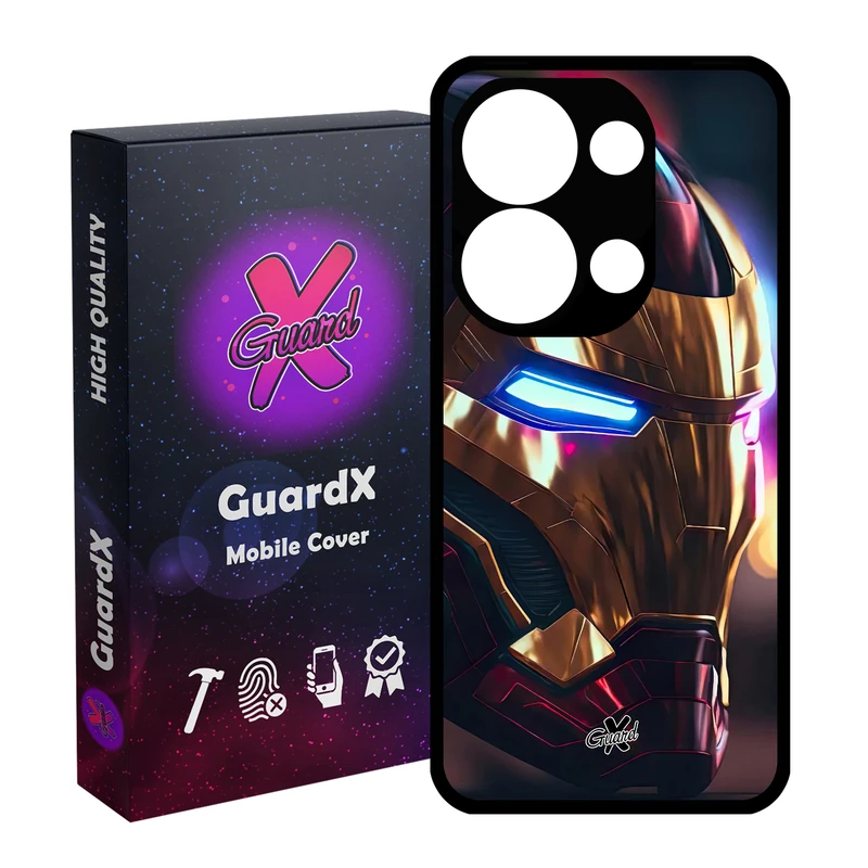 کاور گارد ایکس طرح Iron Man مدل Glass10604 مناسب برای گوشی موبایل شیائومی Redmi Note 13 4G