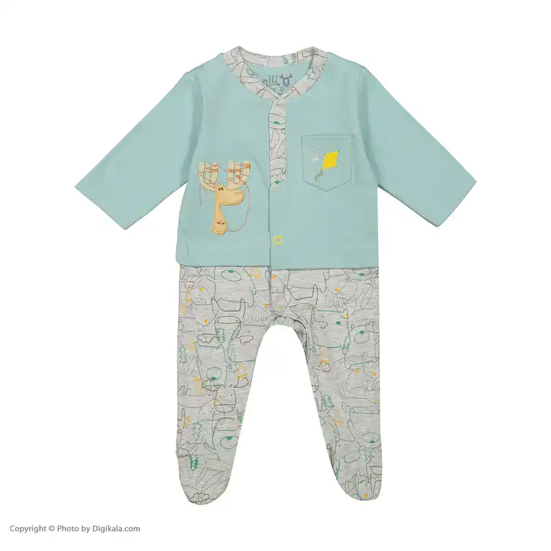 سرهمی نوزادی پسرانه نیلی مدل deer 83201