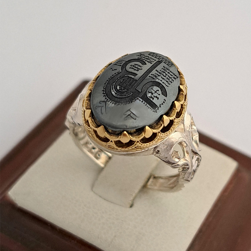 انگشتر نقره مردانه ملک زیور مدل حدید عین علی کد 392