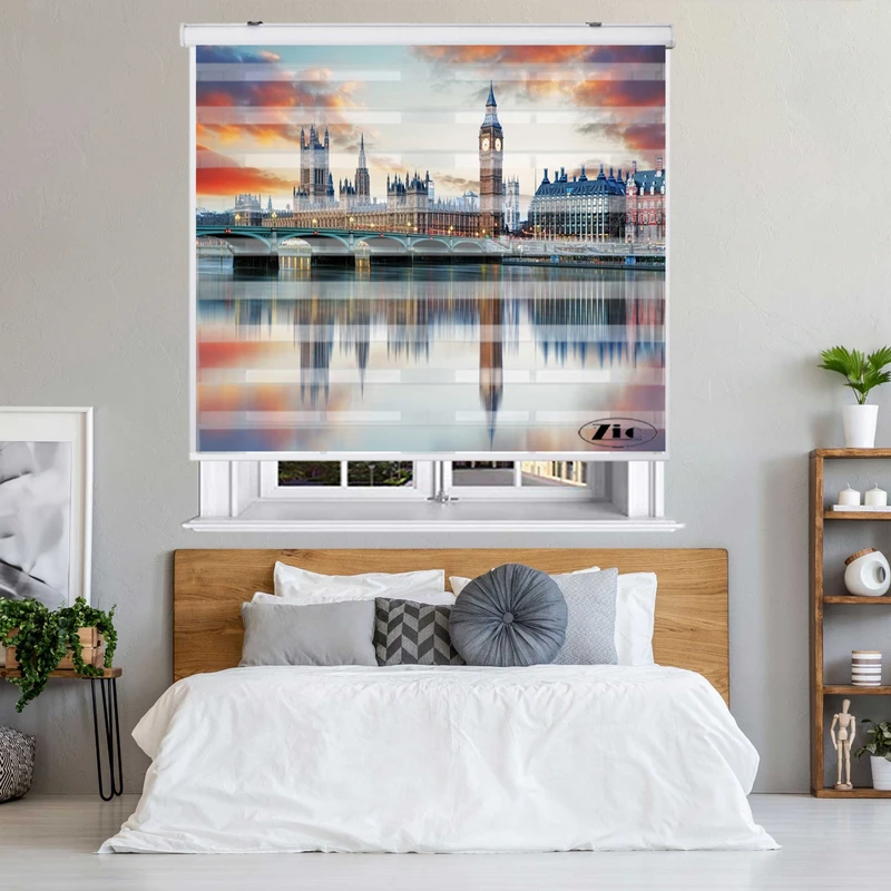 پرده زبرا زیو کد C2037 سایز 150x150 سانتی متر