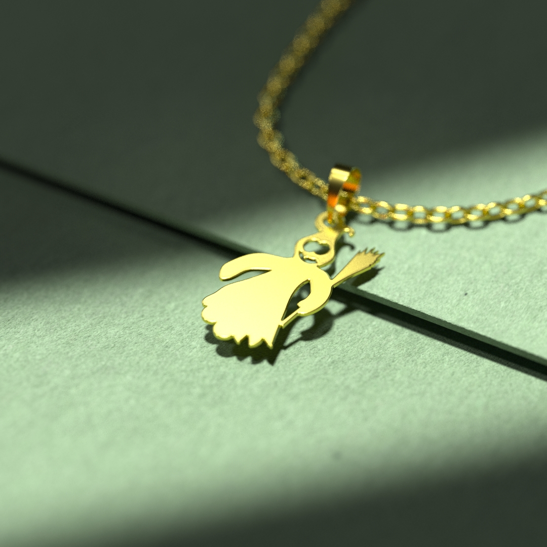 گردنبند طلا 18 عیار زنانه مدوپد مدل هالووین کد G3-1-1049