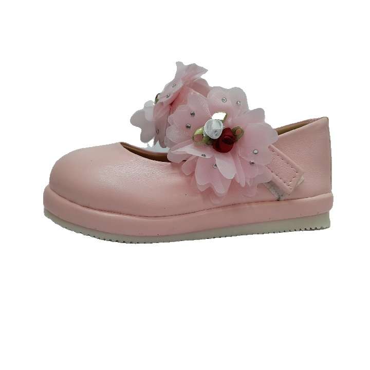 کفش دخترانه مدل پاکوتا گلدار رنگ صورتی