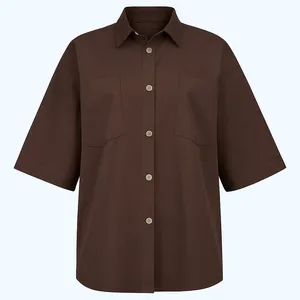 شومیز آستین سه ربع یقه برگردان زنانه مدل بوخیP117b