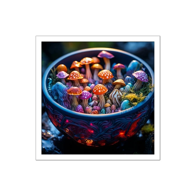 تابلو نوری بکلیت طرح گرافیکی قارچ رنگی مدل W-MID-15735