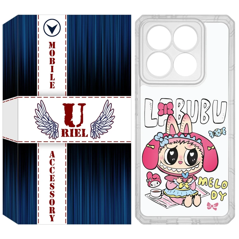 کاور یوریل مدل Clear کد 140 طرح لبوبو Labubu مناسب برای گوشی موبایل شیائومی 14T / 14T Pro