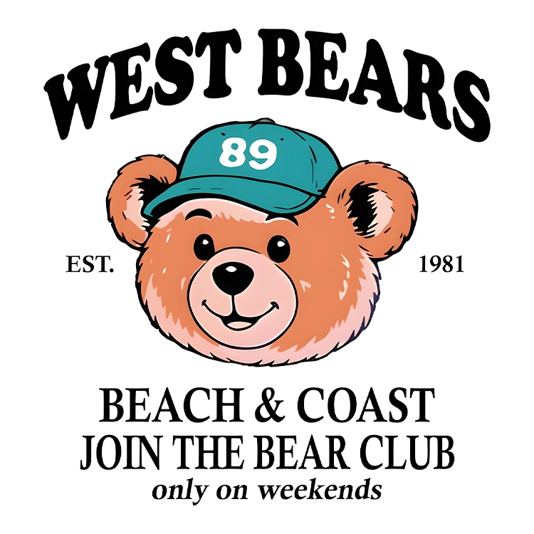 استیکر پارچه و لباس پاد آفرین مدل کارتونی طرح خرس تدی کد S3543