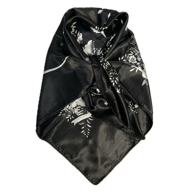 روسری زنانه مدل ساتن ابریشم گلدار