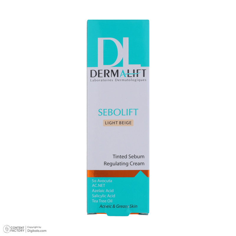 کرم متعادلکننده چربی پوست صورت درمالیفت مدل sebolift مناسب پوستهای چرب و آکنهای حجم 30 میلی لیتر کرم متعادلکننده چربی پوست صورت درمالیفت مدل sebolift مناسب پوستهای چرب و آکنهای حجم 30 میلی لیتر