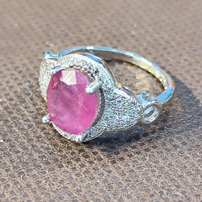 انگشتر نقره زنانه مدل یاقوت سرخ آفریقایی کد 504