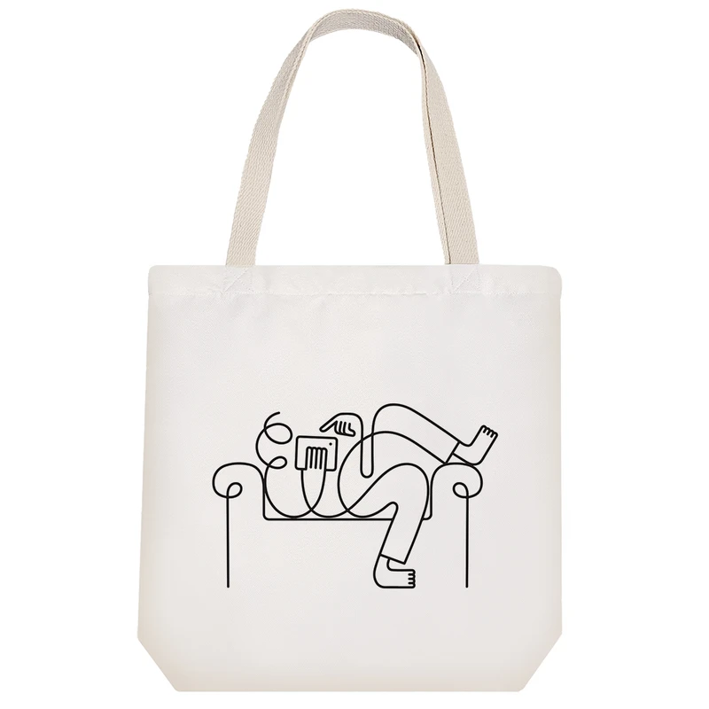 ساک خرید پارچه ای خندالو طرح استراحت مدل توت بگ کد 6958