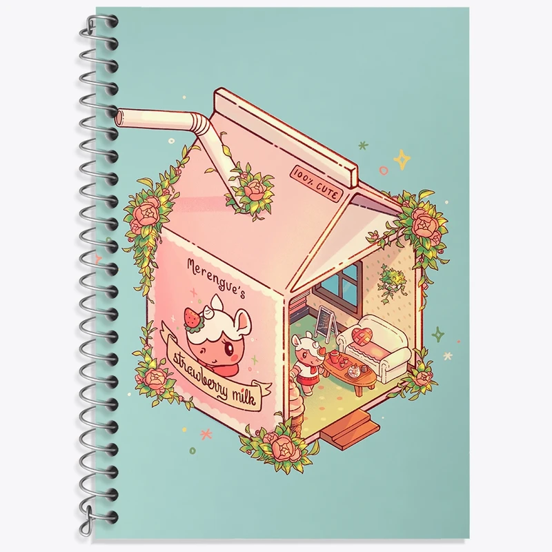 دفتر زبان 50 برگ خندالو مدل دو خط طرح بازی انیمال کراسینگ (Animal Crossing) کد 32656
