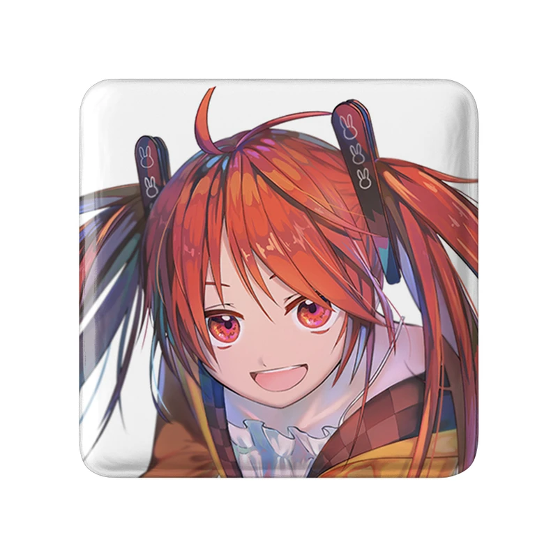 مگنت خندالو طرح انجو انیمه گلوله سیاه مدل مربعی کد 35819