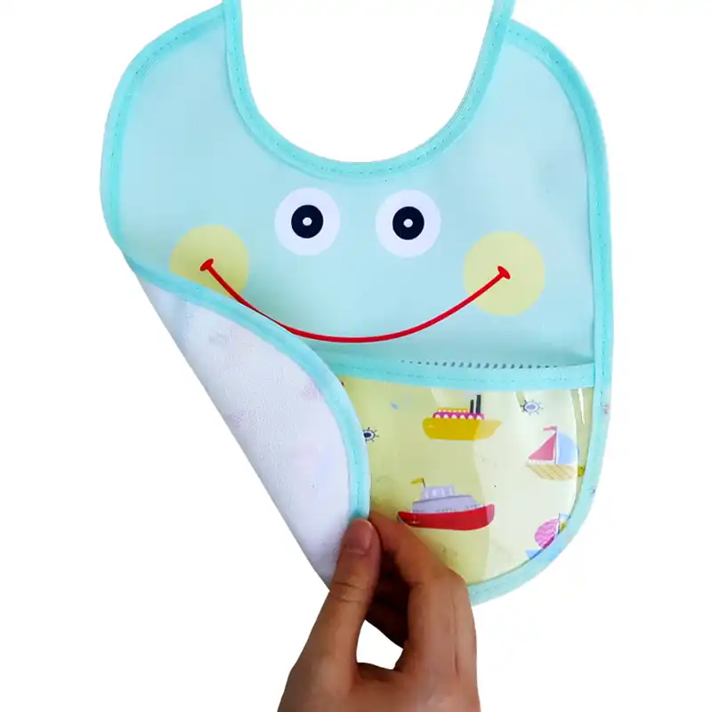 پیش بند نوزادی مدل جیب دار طرح خرگوش و قایق بسته 2 عددی