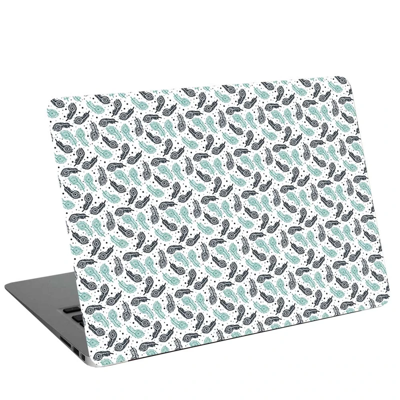 استیکر لپ تاپ طرح Pigeon feathers Pattern White کد G-262 مناسب برای لپ تاپ 15.6 اینچ