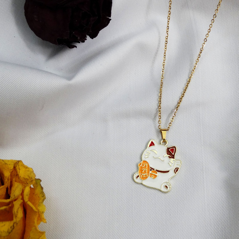 گردنبند دخترانه مدل گربه شاد و خندان کد GZ-Beh-19 گردنبند دخترانه مدل گربه شاد و خندان کد GZ-Beh-19