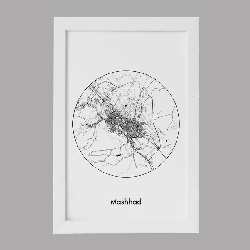 تابلو خندالو مدل نقشه شهر مشهد کد F1712