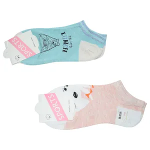 جوراب دخترانه مدل Bear & Cat  مجموعه 2 عددی 