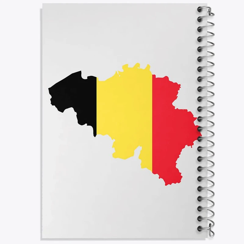 دفتر ژورنال نویسی 50 برگ خندالو مدل نقطه ای طرح پرچم بلژیک کد 20699