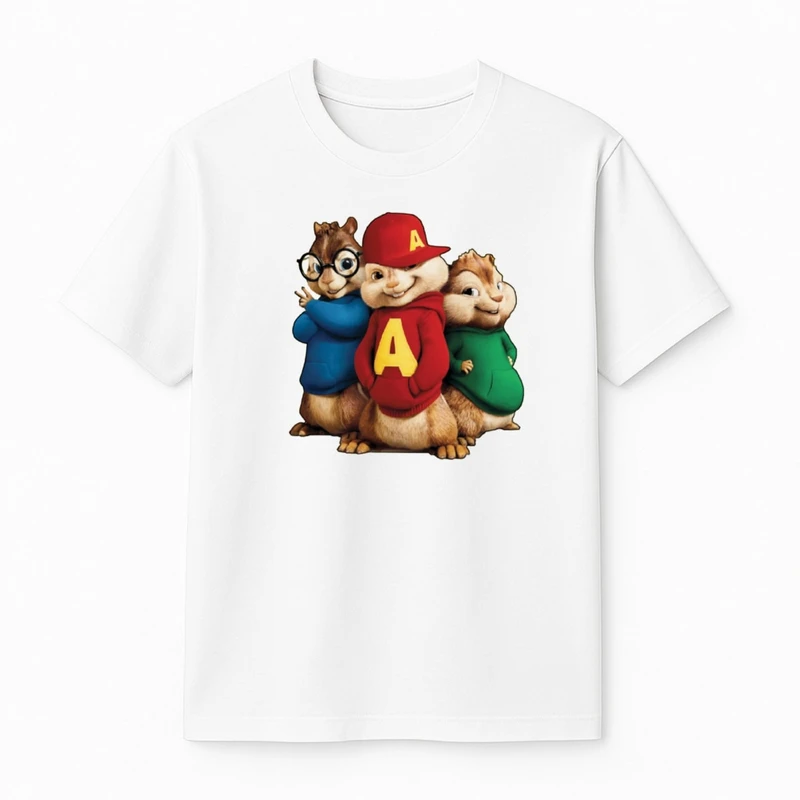 تی‌شرت آستین کوتاه پسرانه مدل آلوین و سنجاب ها کد v1 