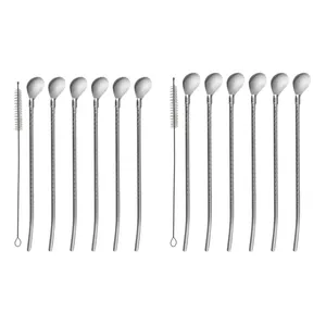 قاشق شربت خوری مدل نی دارBET-STYLE بسته 12عددی