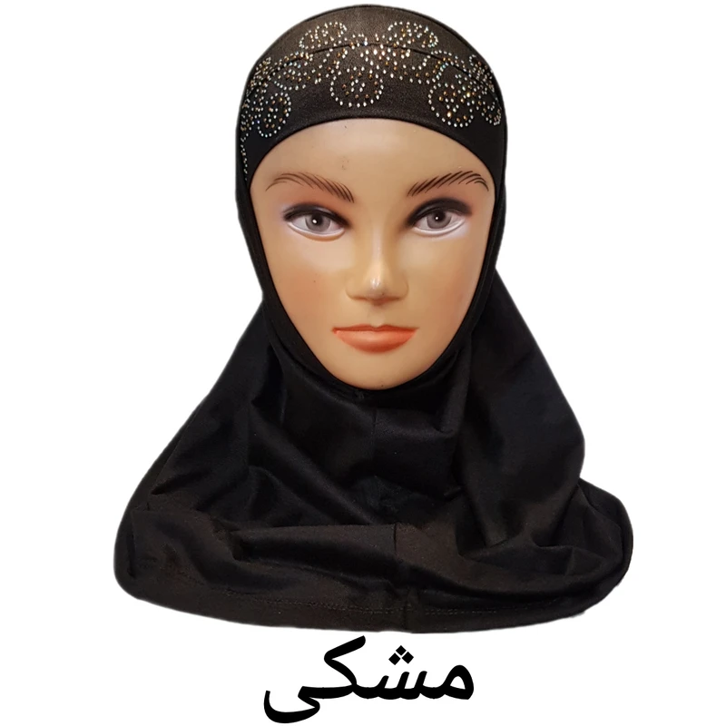 عکس شماره 2 : مقنعه دخترانه مدل هد نگین دار