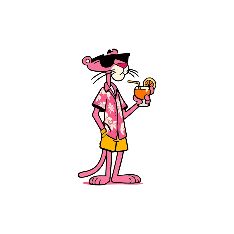 استیکر برجسته لپ تاپ و موبایل مدل پلنگ صورتی کد 010-102-0030