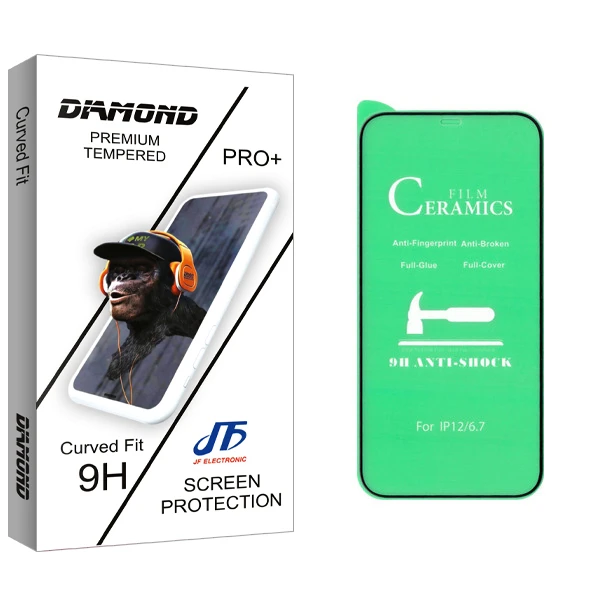 محافظ صفحه نمایش سرامیکی جی اف مدل Diamond glass مناسب برای گوشی موبایل اپل Iphone 12 Pro Max